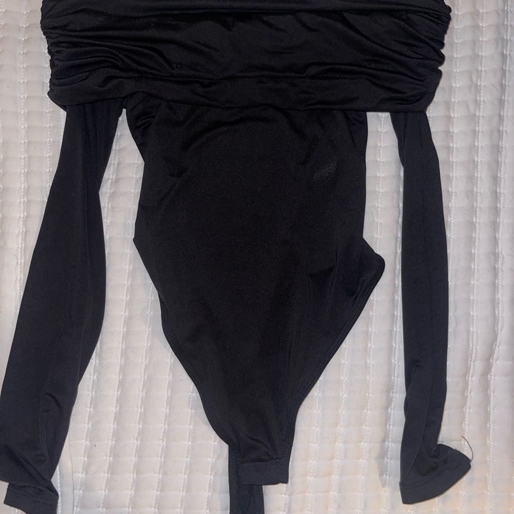 Chic Black Off-Shoulder Bodysuit